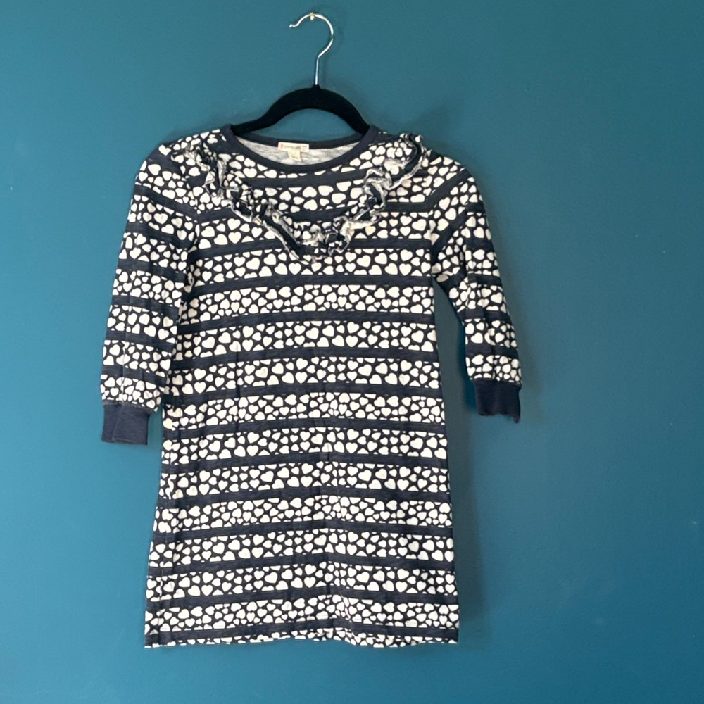 Crewcuts Navy and White Heart Dress
